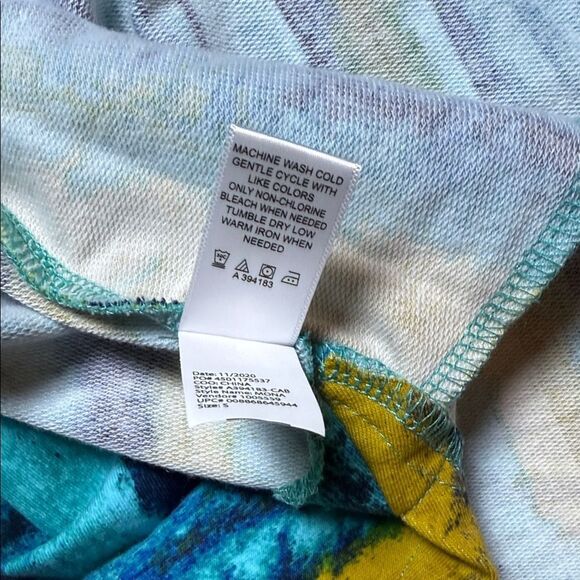 Vibrant Blue and Yellow Women's Blouse with Pockets - Picture 12 of 13